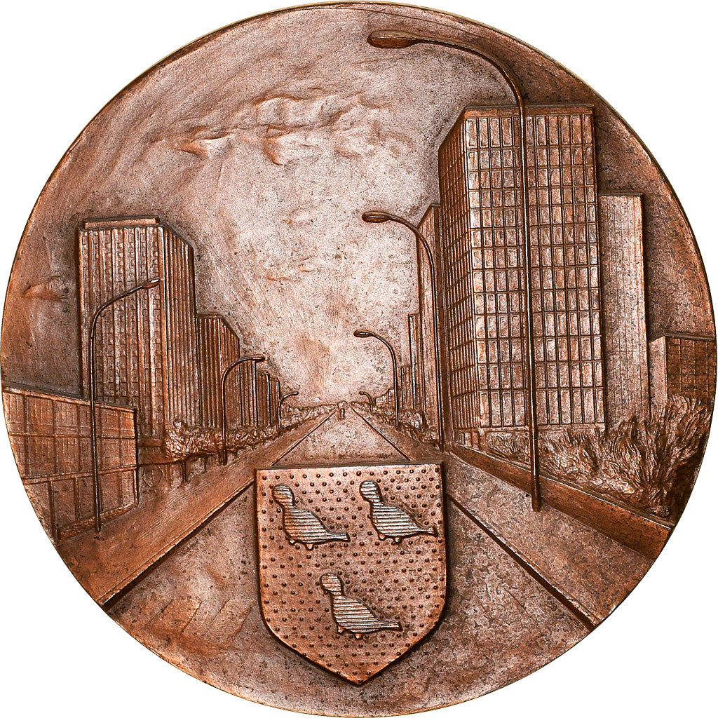 France, Médaille, Ville de Sarcelles, Geography, 1977, SPL, Bronze
