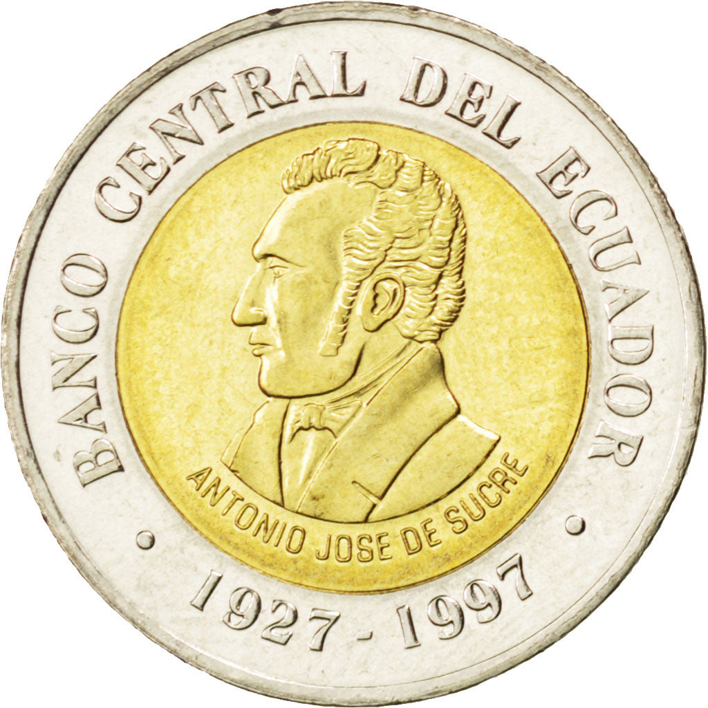 Coin, Ecuador, 100 Sucres, 1997, MS(63), Bi-Metallic, KM:101