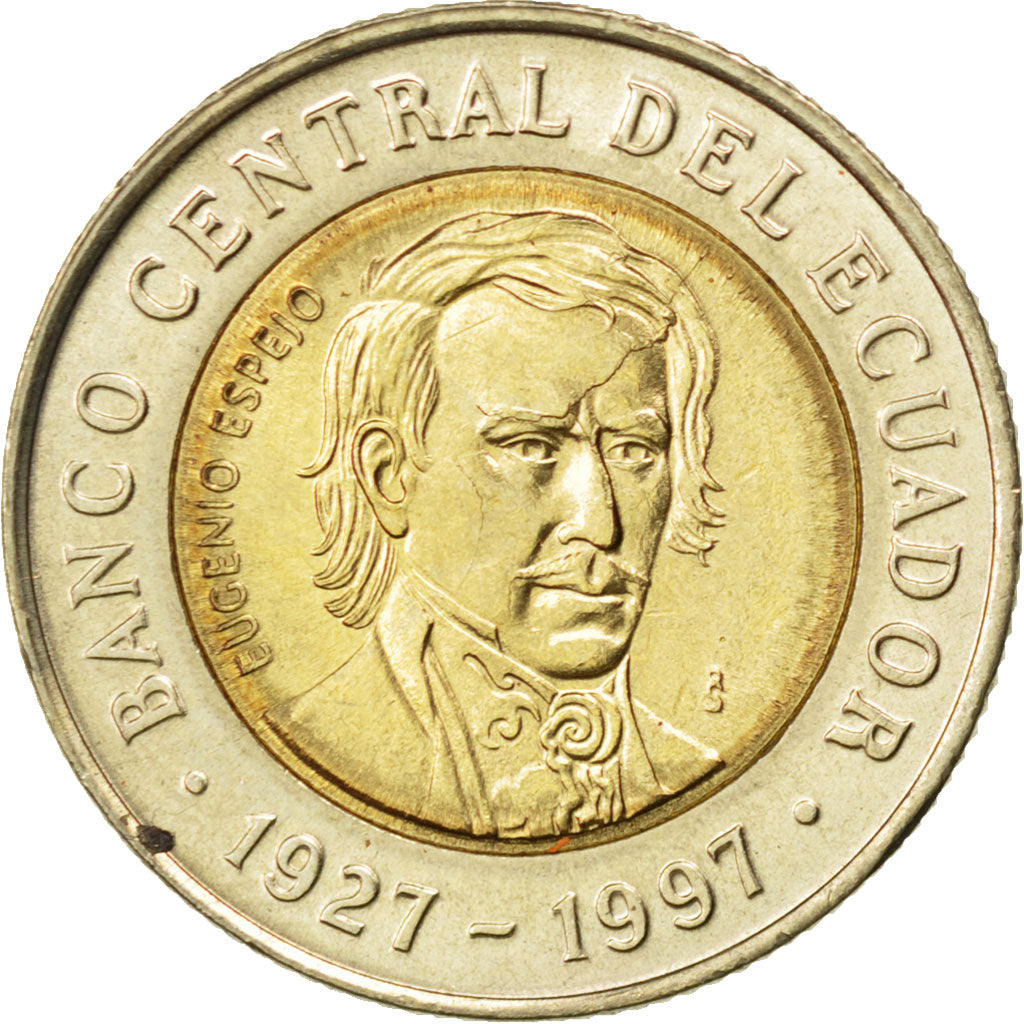 Coin, Ecuador, 1000 Sucres, 1997, MS(63), Bi-Metallic, KM:103