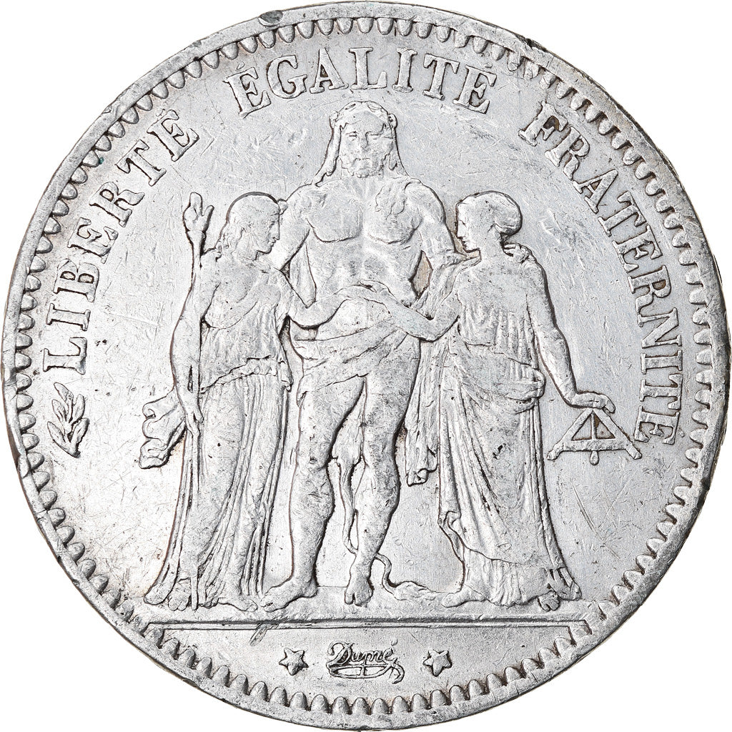 Coin, France, Hercule, 5 Francs, 1876, Paris, VF(30-35), Silver, KM:820.1