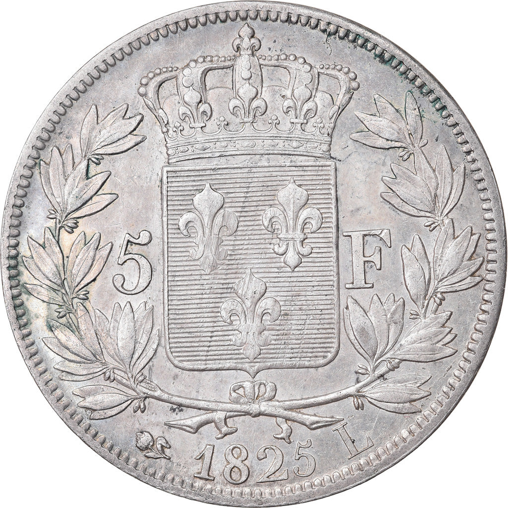 Moneda, Francia, Charles X, 5 Francs, 1825, Bayonne, EBC, Plata, KM:720.8