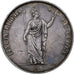 Provisional Government of Lombardy, 5 Lire, 1848, Milan, Plata, MBC+, KM:22.1