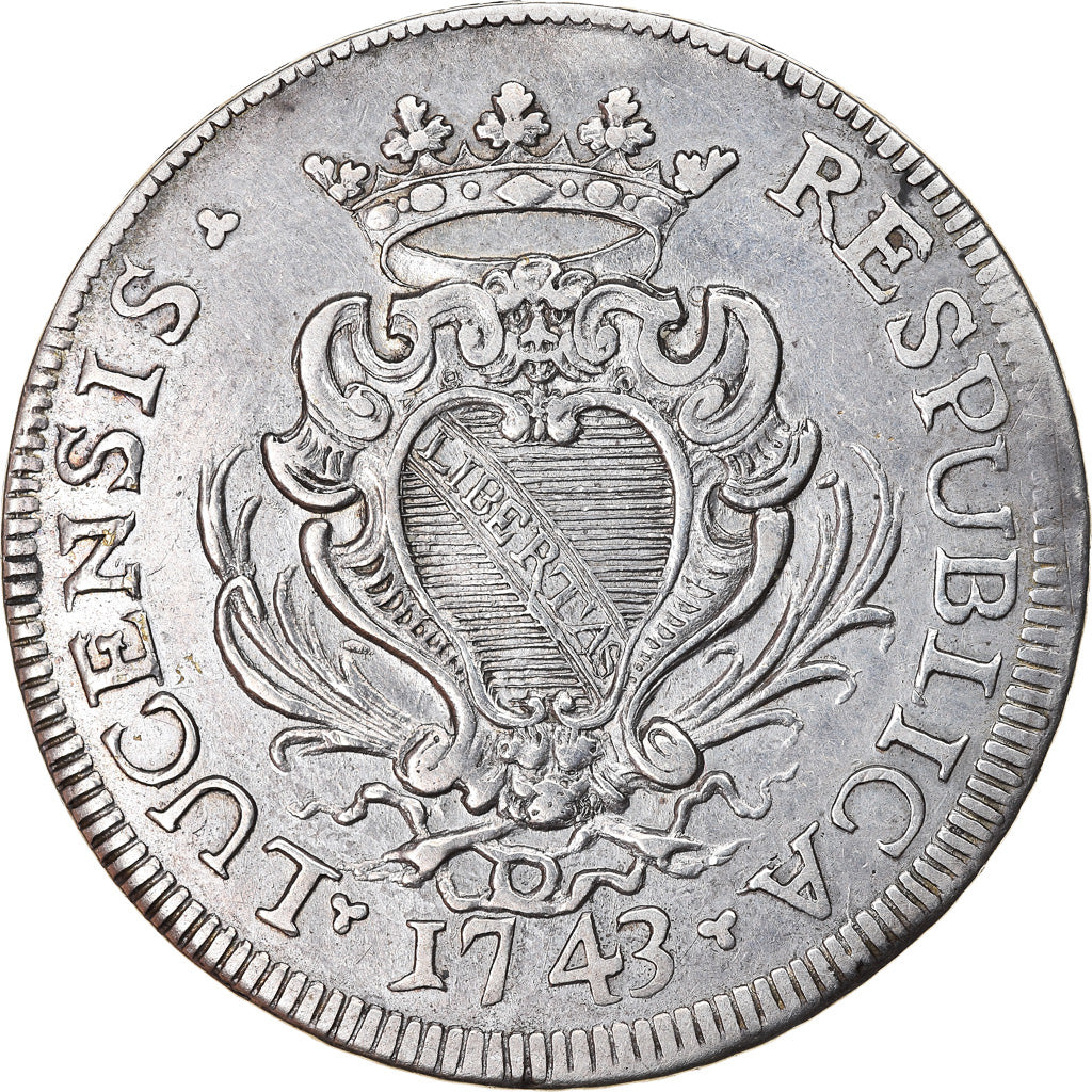 Republic of Lucca, Scudo, 1743, Lucca, Silver, EF(40-45), KM:53