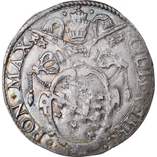 Monnaie, États italiens, PAPAL STATES, Clément VIII, Testone, Roma, TTB