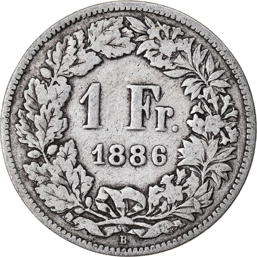 Coin, Switzerland, Franc, 1886, Bern, VF(20-25), Silver, KM:24