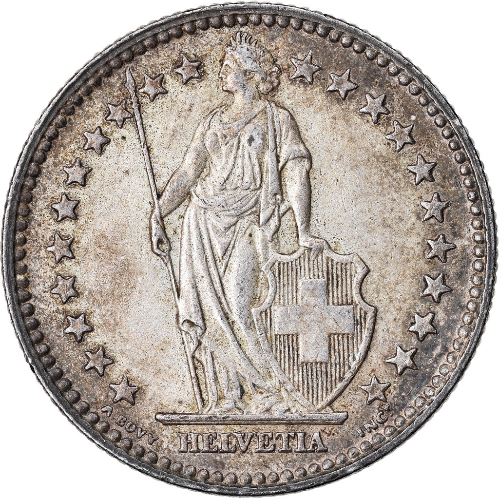 Coin, Switzerland, 2 Francs, 1944, Bern, AU(50-53), Silver, KM:21