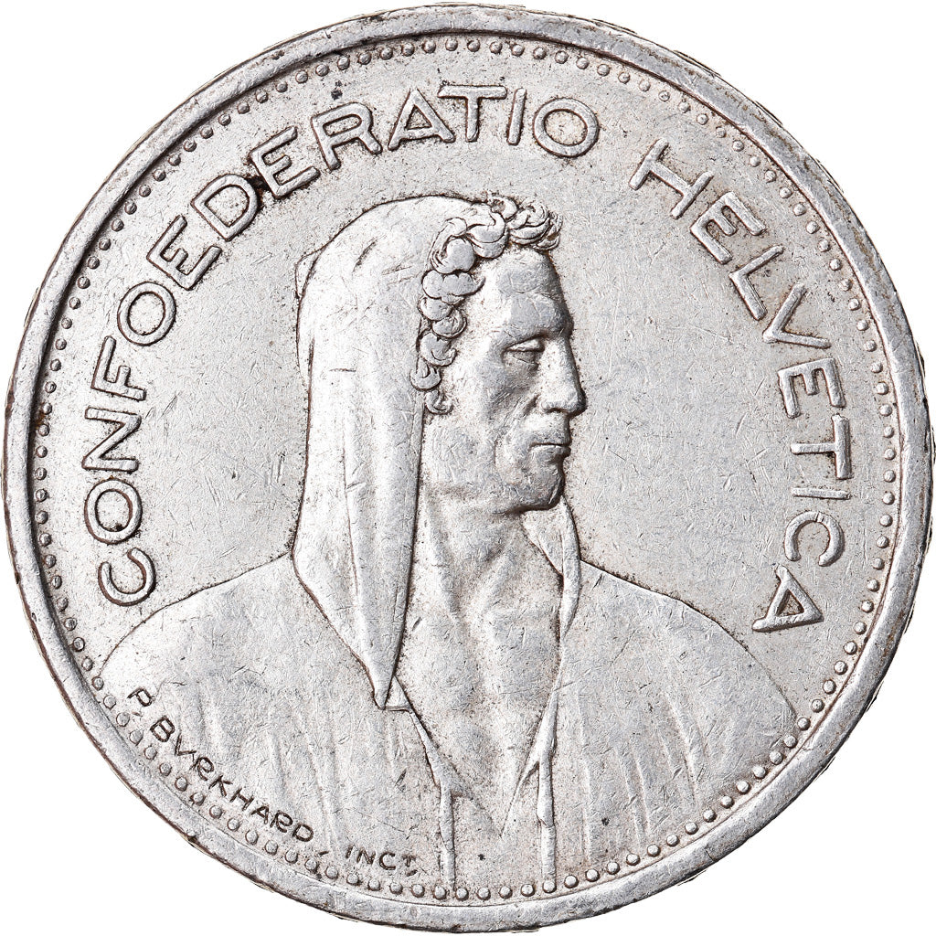 Coin, Switzerland, 5 Francs, 1954, Bern, EF(40-45), Silver, KM:40