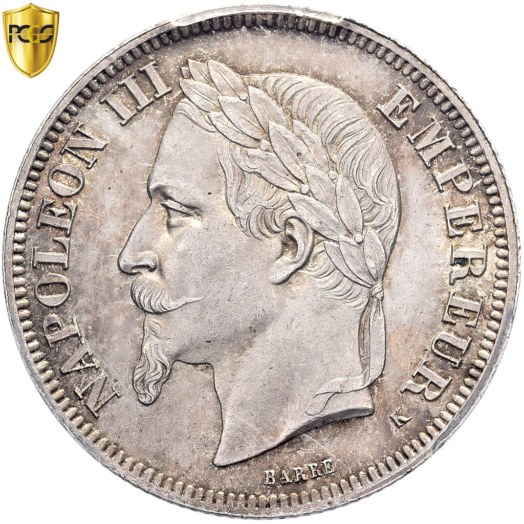 Münze, Frankreich, Napoleon III, Napoléon III, 2 Francs, 1866, Bordeaux, PCGS