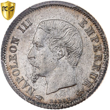 France, Napoleon III, 20 Centimes, 1860, Paris, 6/5, Silver, PCGS, MS64