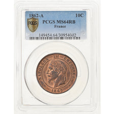Coin, France, Napoleon III, Napoléon III, 10 Centimes, 1862, Paris, PCGS