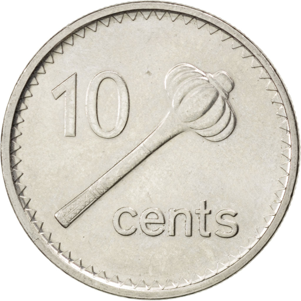 Coin, Fiji, Elizabeth II, 10 Cents, 2009, MS(63), Nickel plated steel, KM:120