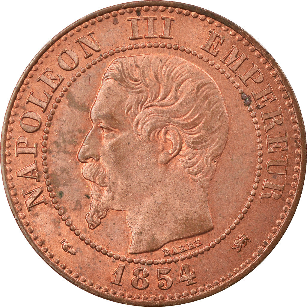 Moeda, França, Napoleon III, Napoléon III, 2 Centimes, 1854, Lyon, MS(63)