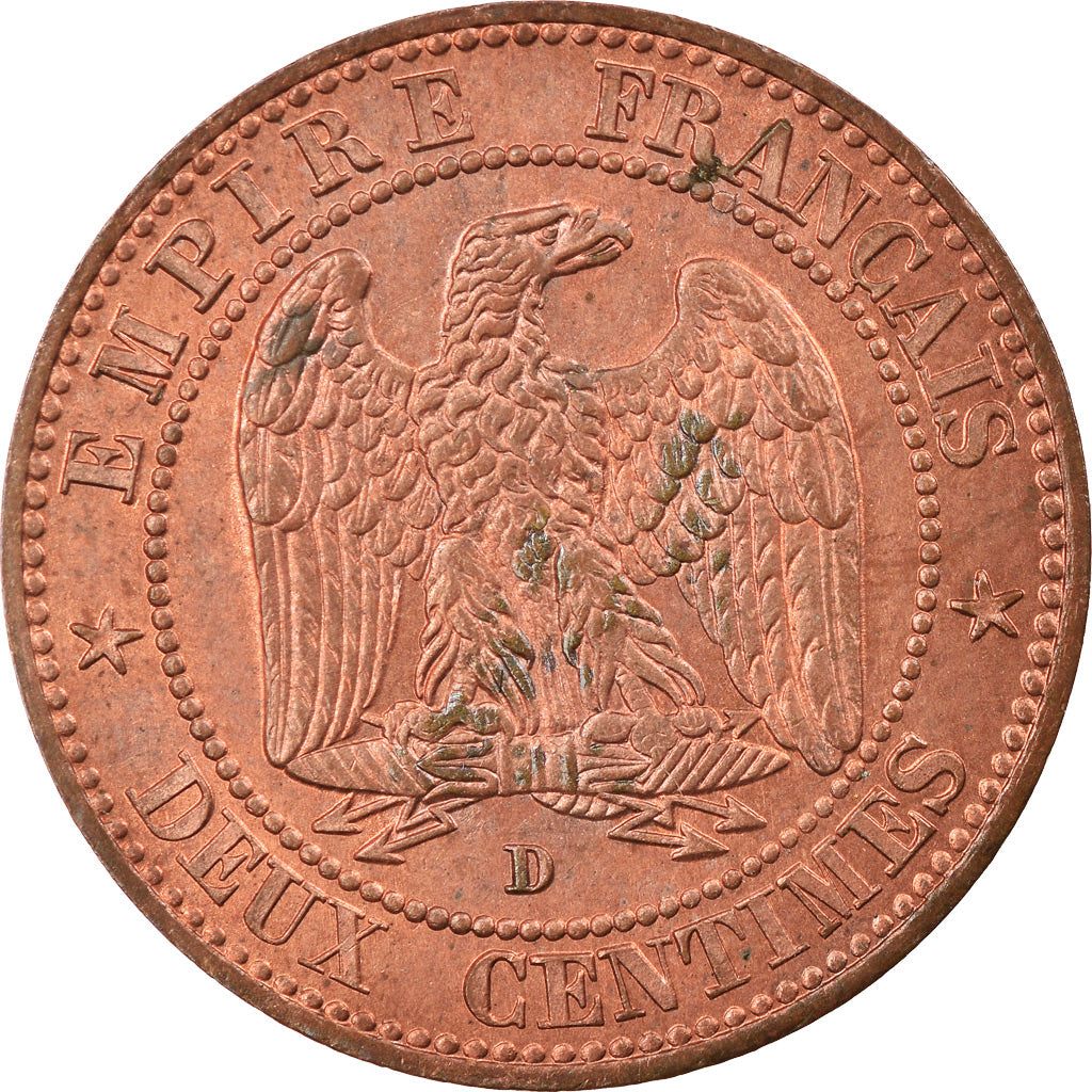 Moeda, França, Napoleon III, Napoléon III, 2 Centimes, 1854, Lyon, MS(63)