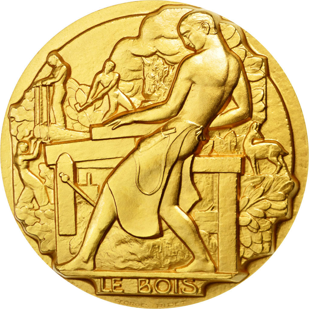 France, Medal, The Fifth Republic, Business & industry, MS(65-70), Gilt Bronze