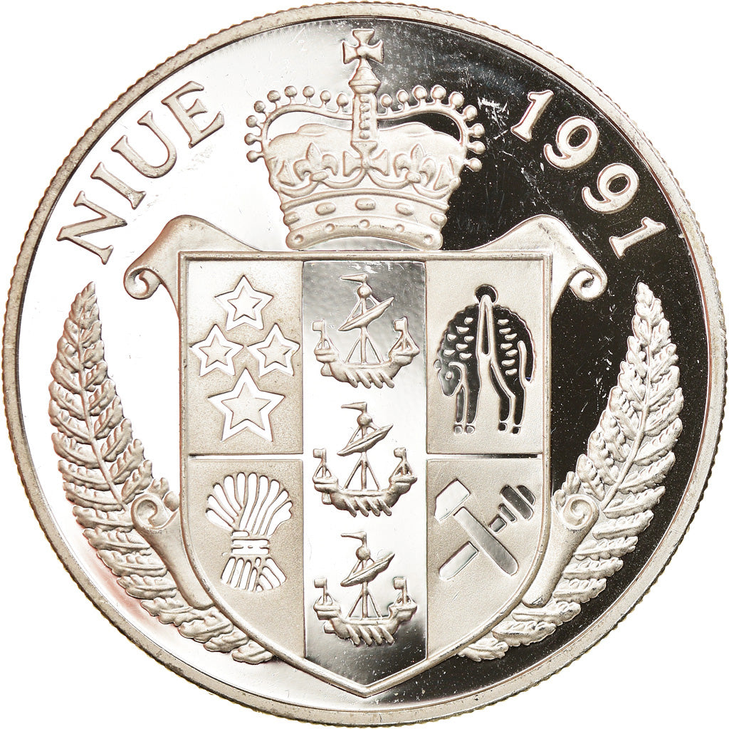Coin, Niue, Elizabeth II, 10 Dollars, 1991, Proof, MS(64), Silver, KM:59