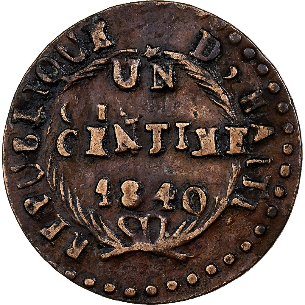 Haiti, 1 Centime, 1840, Copper, EF(40-45), KM:A21