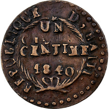 Haiti, 1 Centime, 1840, Miedź, EF(40-45), KM:A21