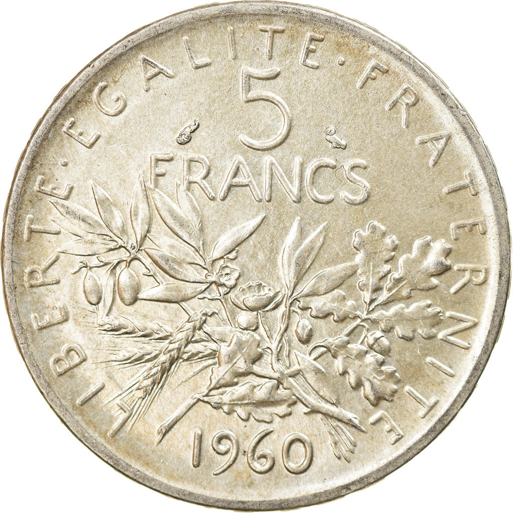 Monnaie, France, Semeuse, 5 Francs, 1960, SPL, Argent, Gadoury:770, KM:926