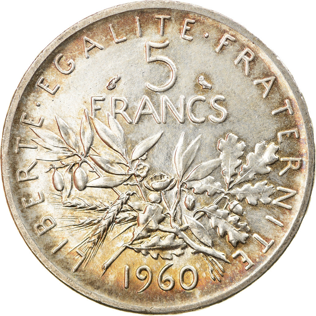 Moneta, Francia, Semeuse, 5 Francs, 1960, SPL, Argento, KM:926, Gadoury:770