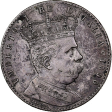 Italian Eritrea, Umberto I, 2 Lire, 1890, Rome, Silver, EF(40-45), KM:3