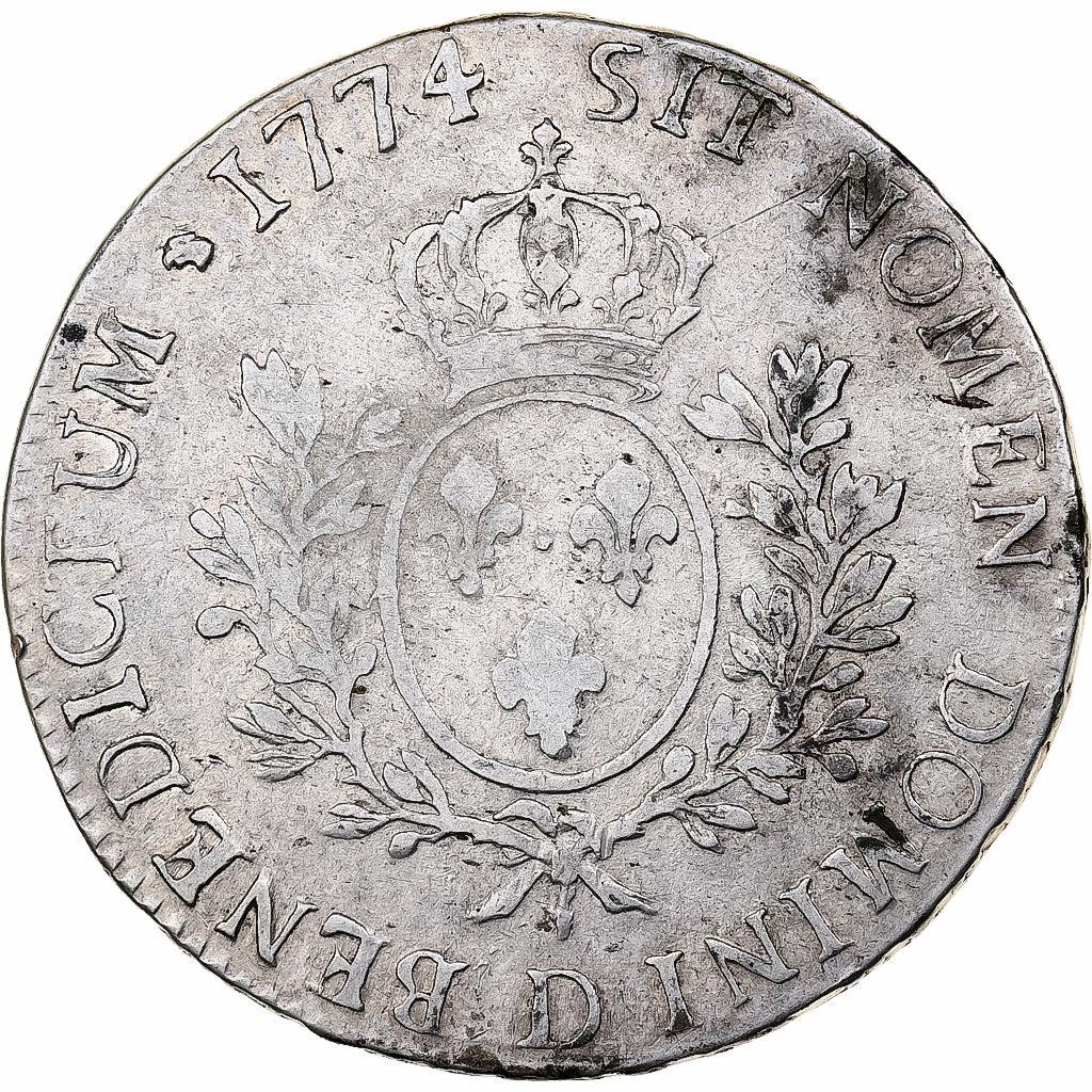 Frankreich, Louis XV, Écu à la vieille tête, 1774, Lyon, Silber, S+