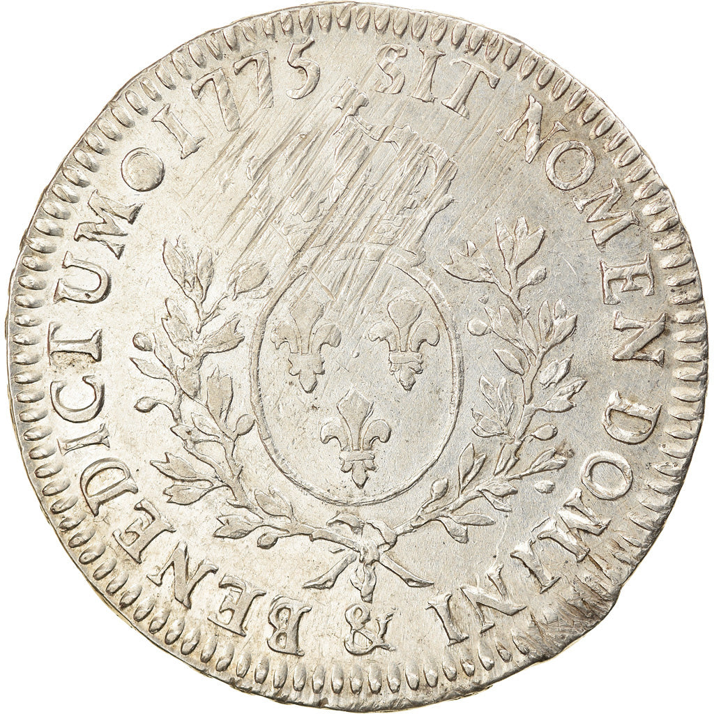 Coin, France, Louis XVI, Écu aux branches d'olivier, Ecu, 1775, Aix, AU(50-53)