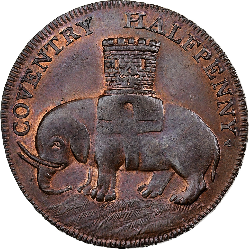 United Kingdom, Warwickshire, Halfpenny Token, 1792, Coventry, Copper