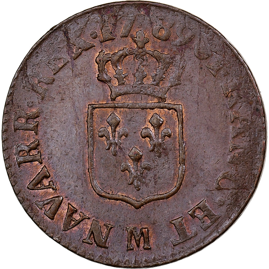 Francia, Louis XVI, Liard, 1789, Toulouse, Rame, SPL-, Gadoury:348