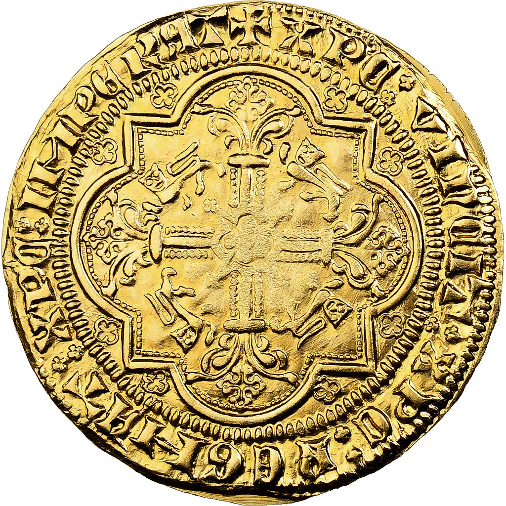 France, Golden Leopard, Edward III, 20th Century, Gold, Restrike, MS(64)