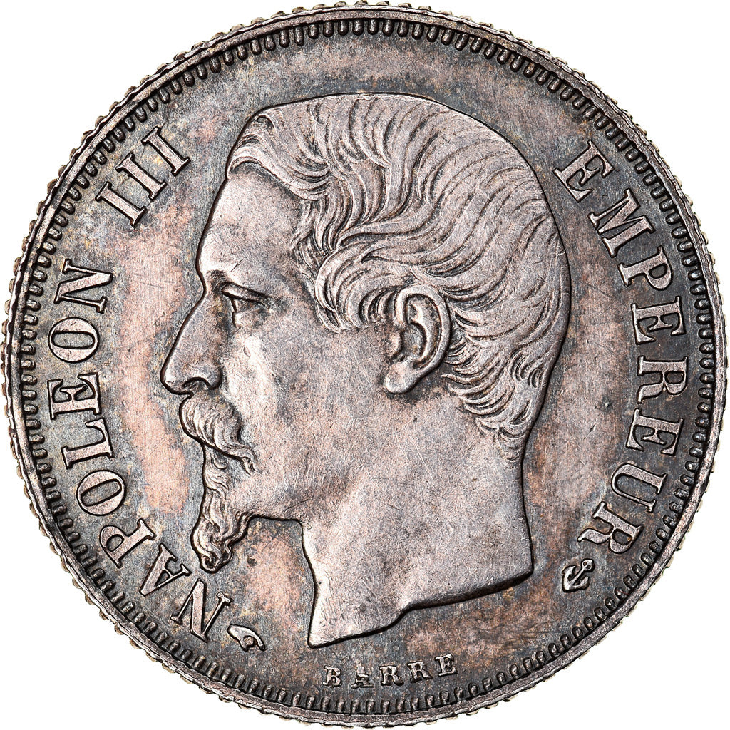 Coin, France, Napoleon III, Napoléon III, Franc, 1858, Paris, MS(60-62)