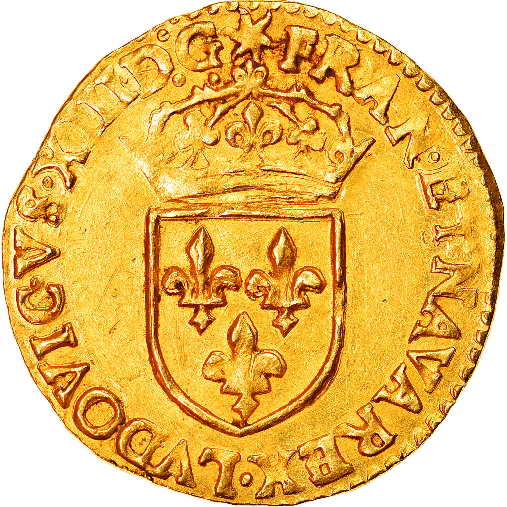 France, Louis XIII, Écu d'or au soleil, 1615, Rouen, Or, TTB+, Gadoury:55