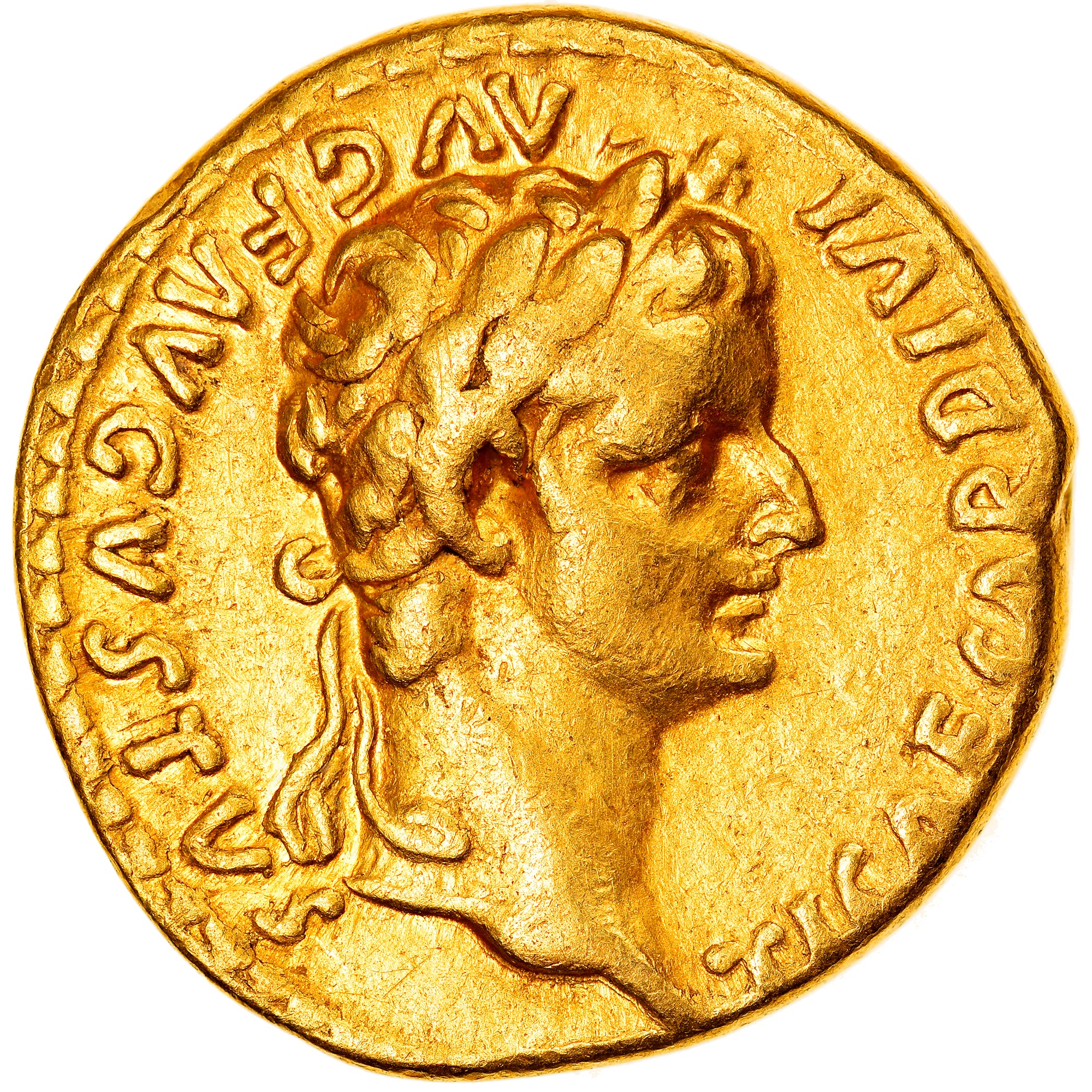 Tiberius, Aureus, 14-37, Lugdunum, Gold, VF(30-35), RIC:27