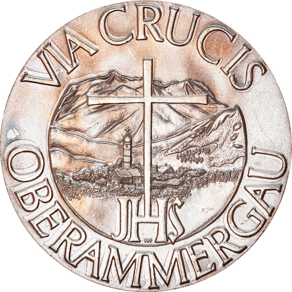 Germany, Medal, Via Crucis, Oberammergau, V, Religions & beliefs, MS(63), Silver