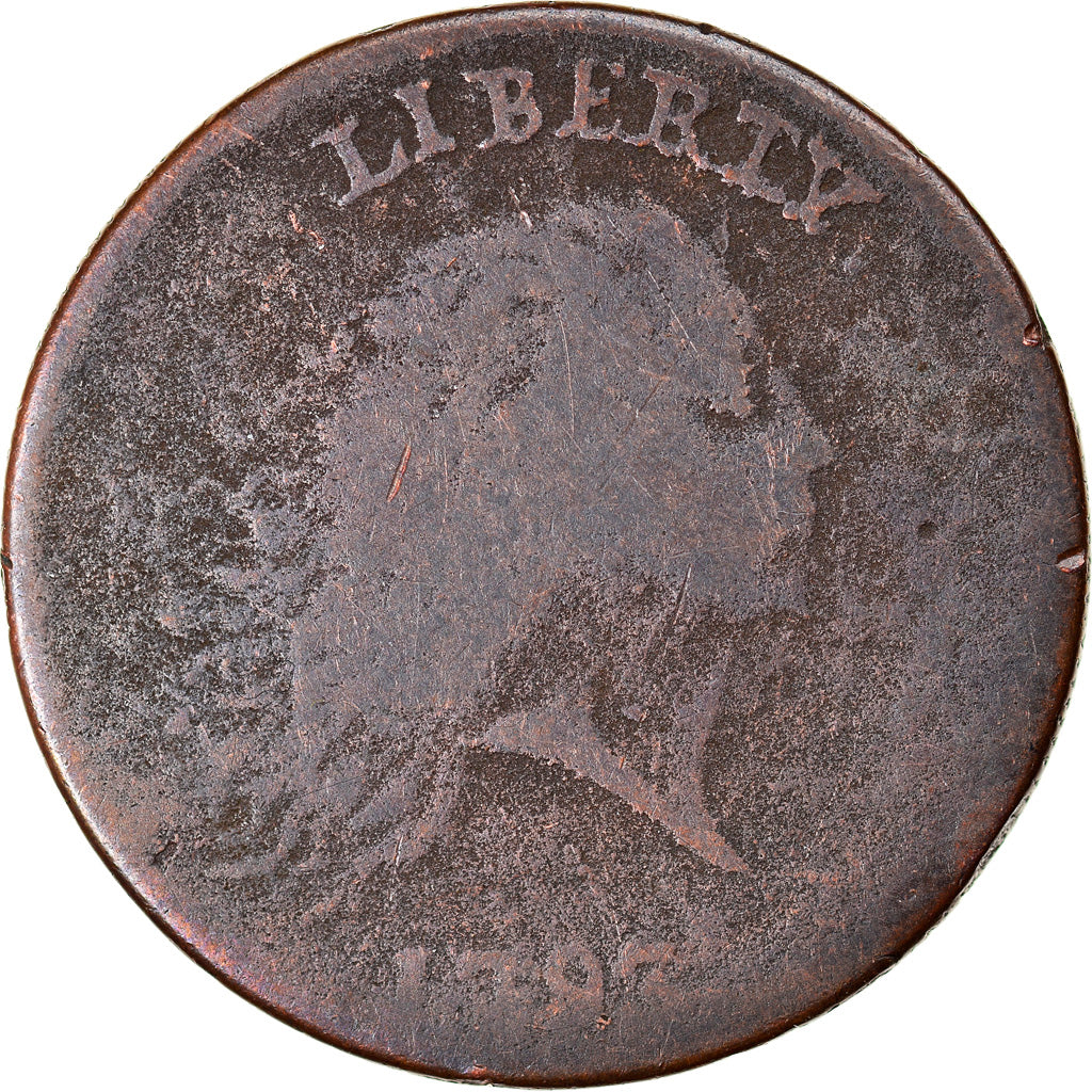 United States, 1 Cent, Flowing Hair, 1793, Philadelphia, Chain, Periods, Copper