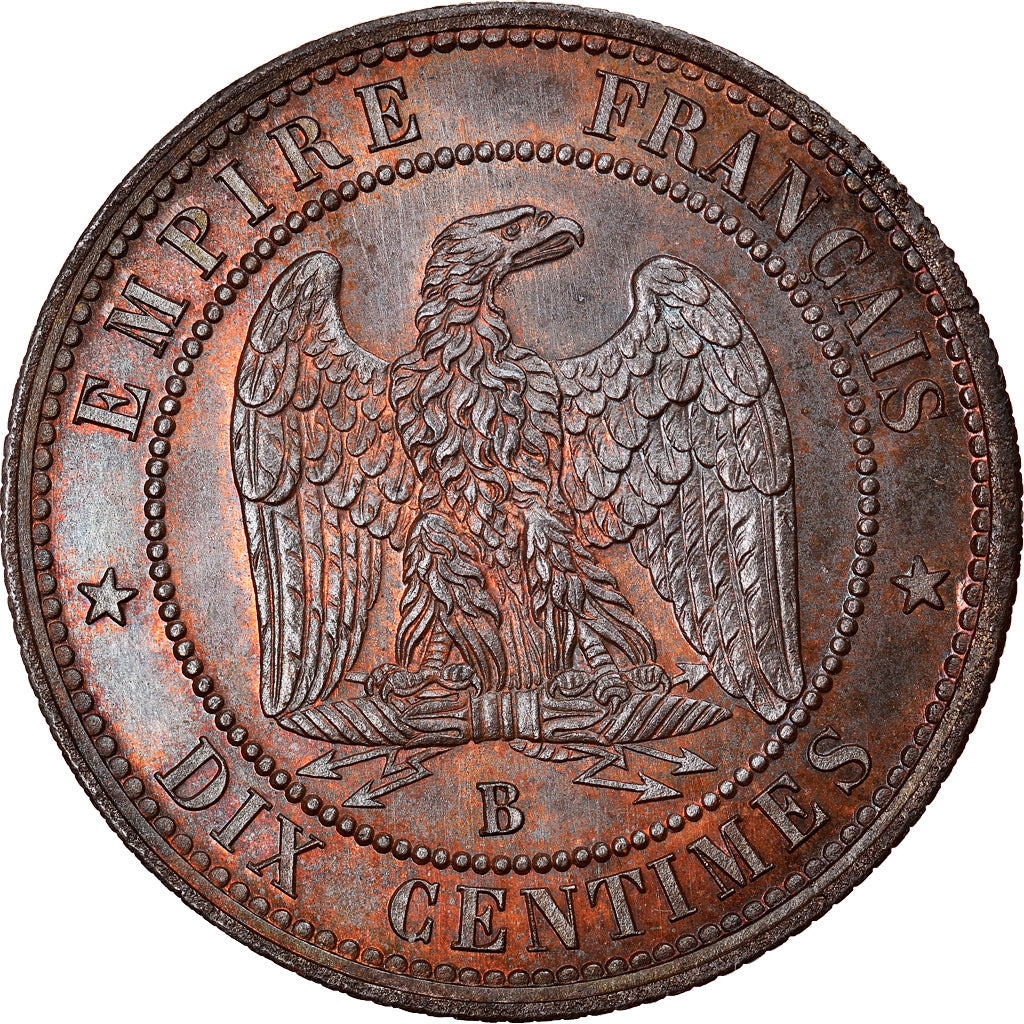 France, Napoleon III, 10 Centimes, 1857, Rouen, Piéfort, Bronze, PCGS, SP65BN