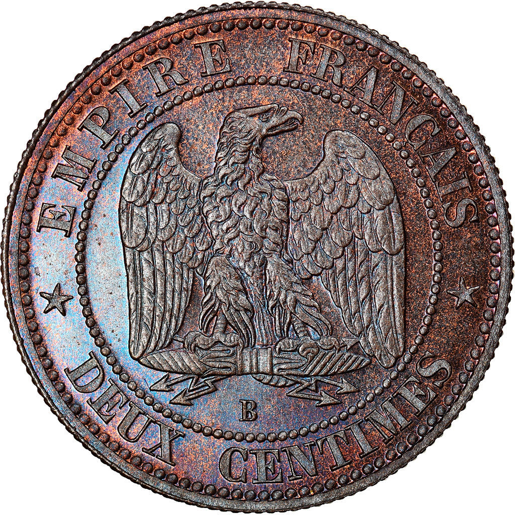 France, Napoleon III, 2 Centimes, 1857, Rouen, Piéfort, Bronze, PCGS, SP65BN
