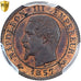 France, Napoleon III, 1 Centime, 1857, Rouen, Piéfort, Bronze, PCGS, SP64RB