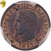 Francia, Napoleon III, 1 Centime, 1857, Rouen, Piéfort, Bronce, PCGS, SP64RB