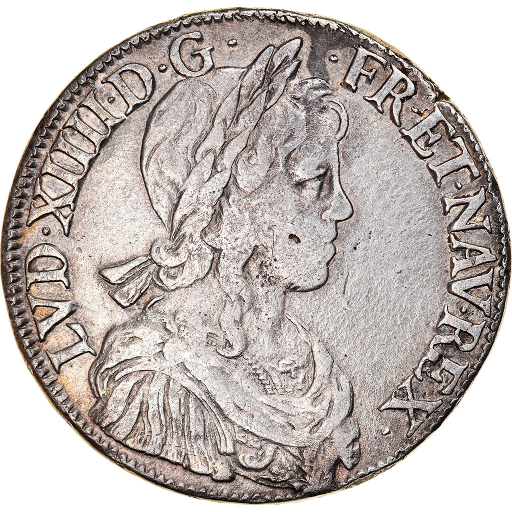 Moneta, Francja, Louis XIV, Écu à la mèche longue, Ecu, 1648, Rouen