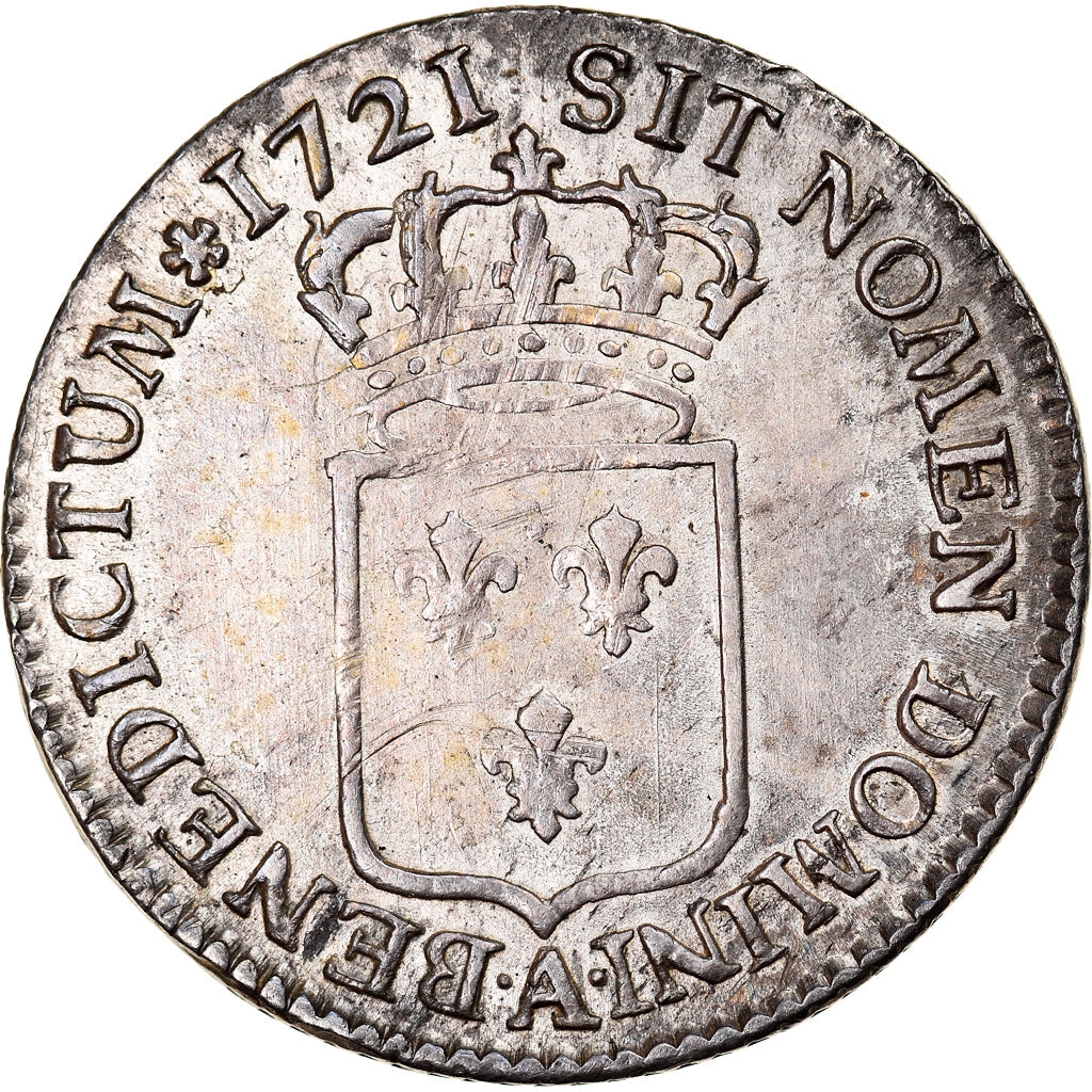 Munten, Frankrijk, Louis XV, 1/3 Écu de France, 1/3 Ecu, 1721, Paris, ZF+