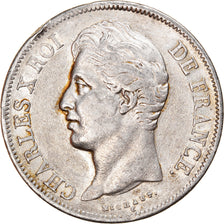 Coin, France, Charles X, 5 Francs, 1829, Strasbourg, EF(40-45), Silver