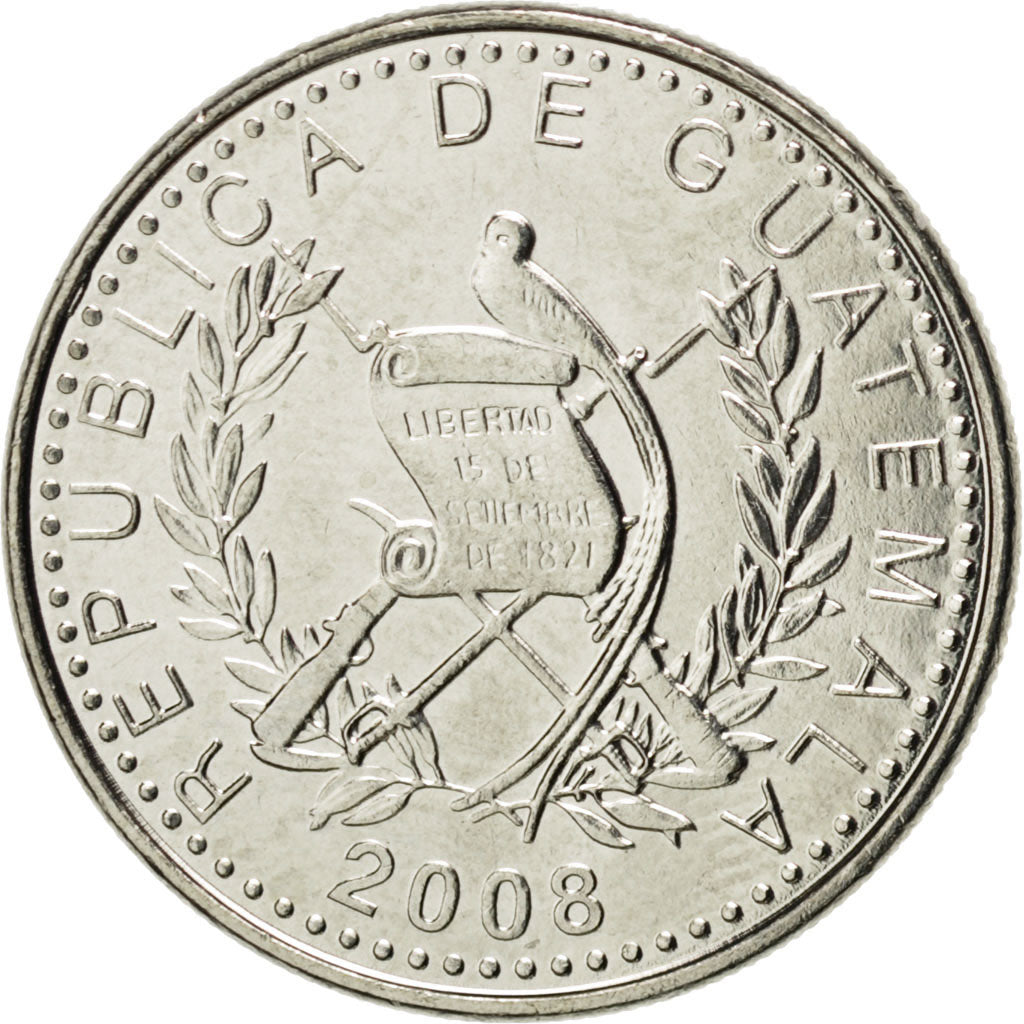 Coin, Guatemala, 10 Centavos, 2008, MS(63), Copper-nickel, KM:277.6