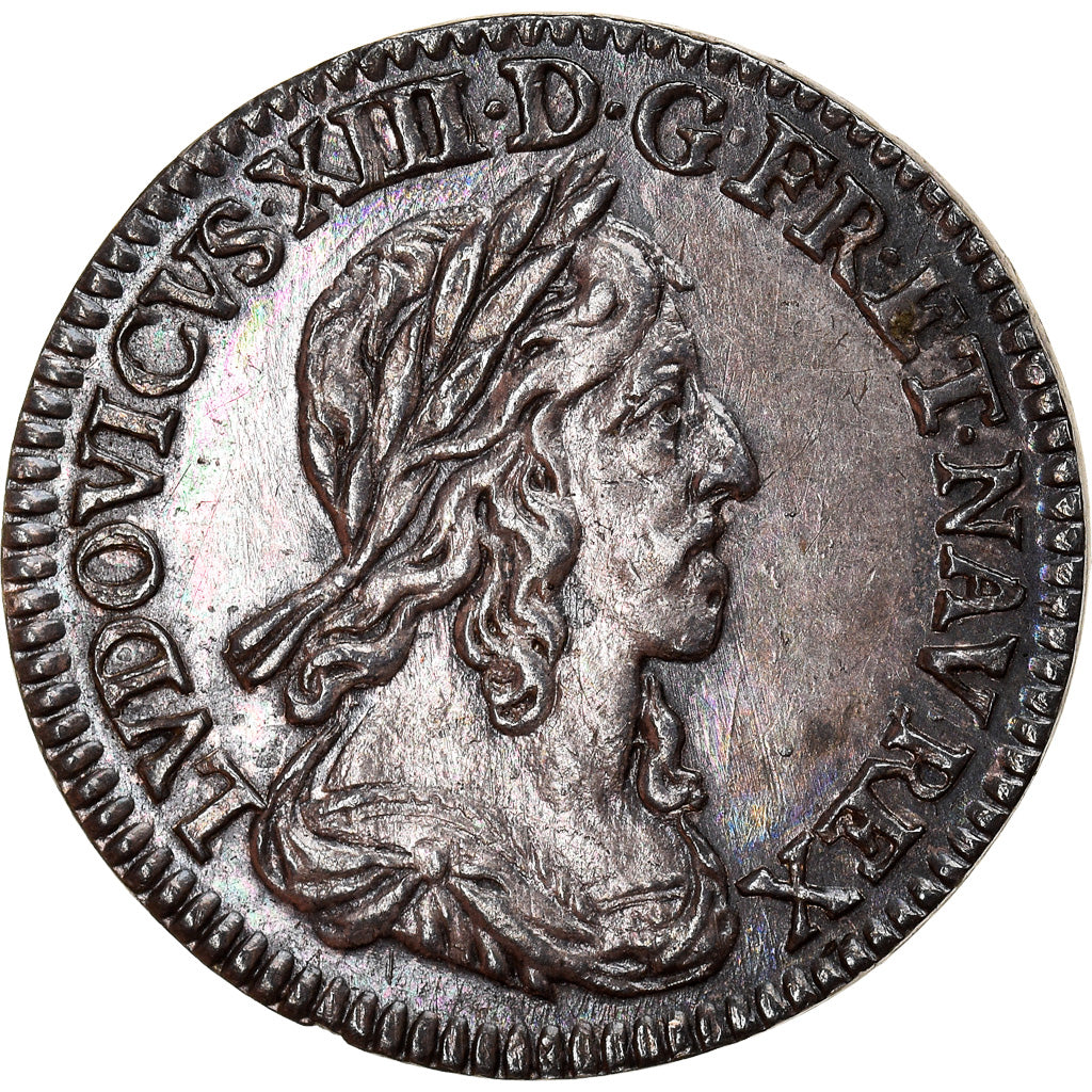 Monnaie, France, Louis XIII, 1/12 Écu, 2e poinçon de Warin, buste drapé et