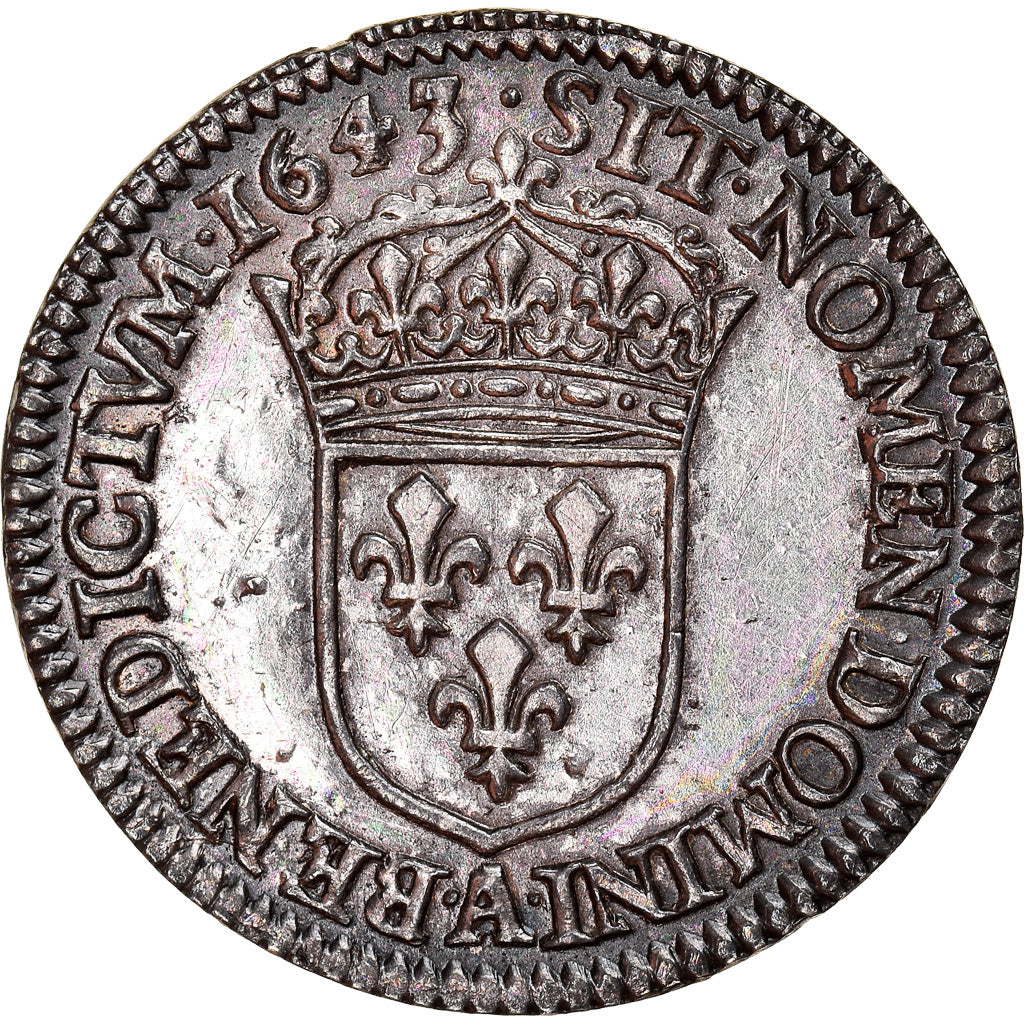 Monnaie, France, Louis XIII, 1/12 Écu, 2e poinçon de Warin, buste drapé et