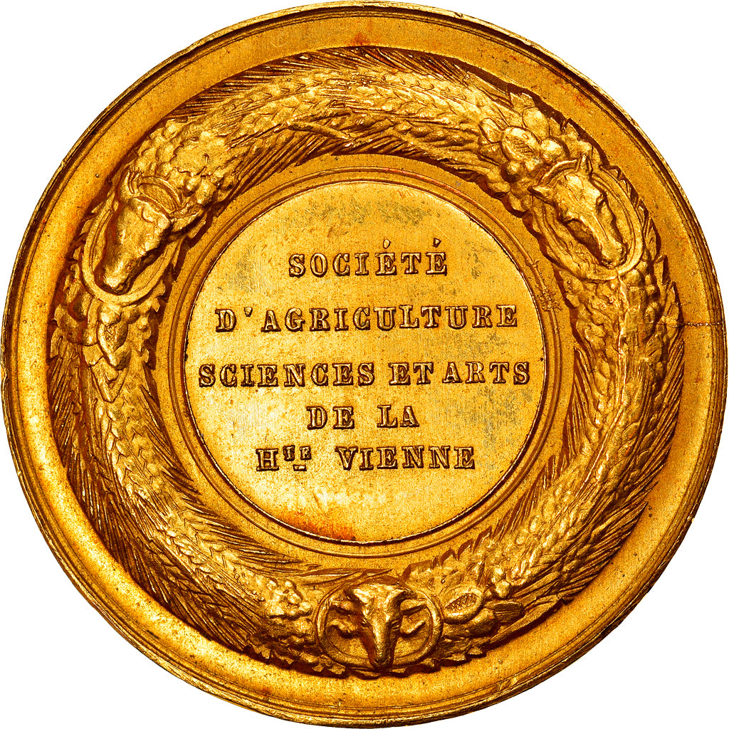 France, Medal, Société d'Agriculture de la Haute Vienne, 1871, Gold, AU(55-58)