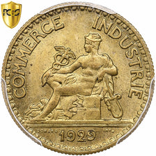 France, 50 Centimes, Chambre de commerce, 1929, Paris, Aluminum-Bronze, PCGS