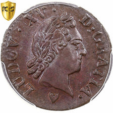 France, Louis XV, Liard à la Vieille Tête, 1770, Strasbourg, Copper, PCGS