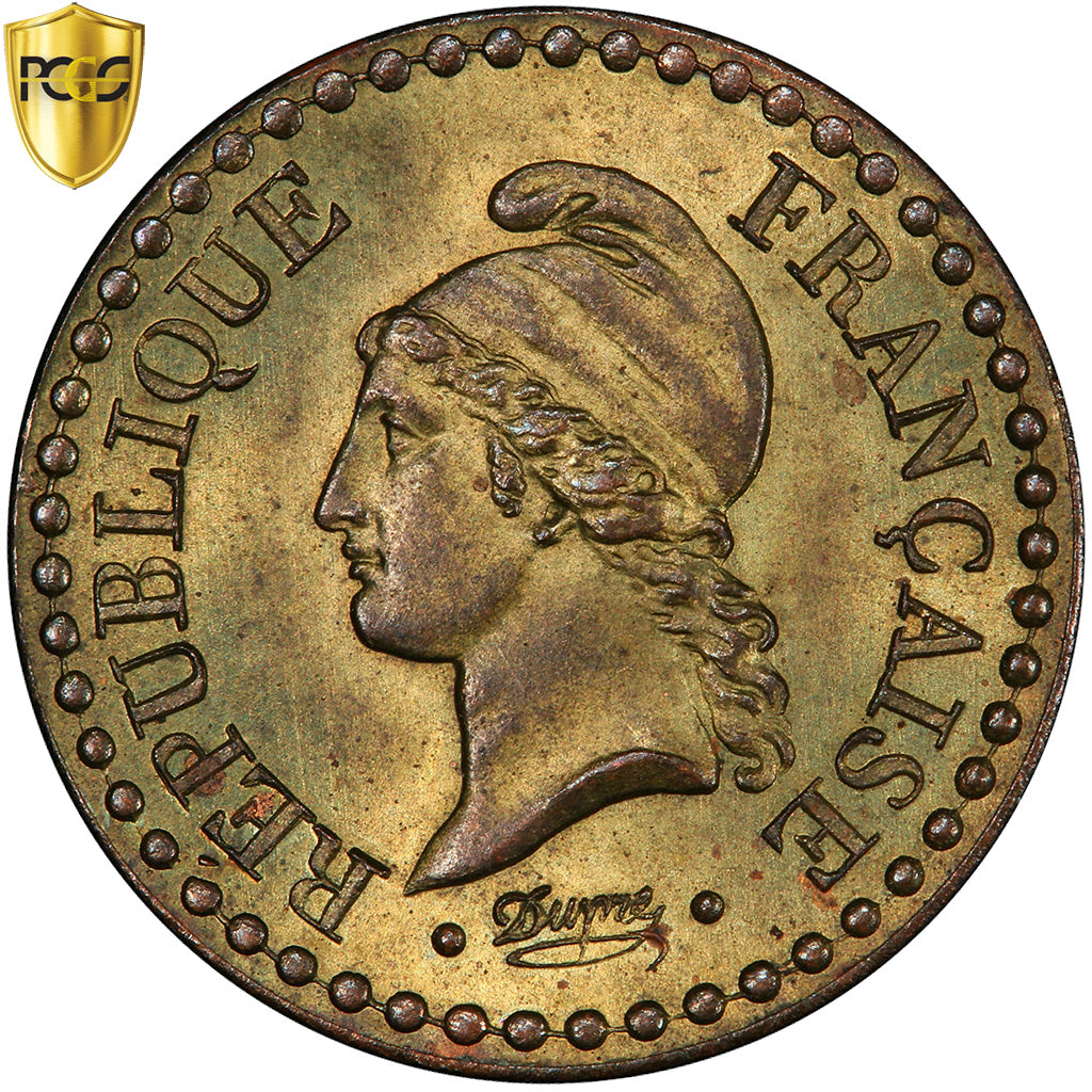 France, Centime, Dupré, 1850, Paris, Pattern, Brass, PCGS, SP64, Mazard:1201