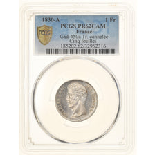France, Charles X, Franc, 1830, Paris, Proof, Silver, PCGS, PR62CAM