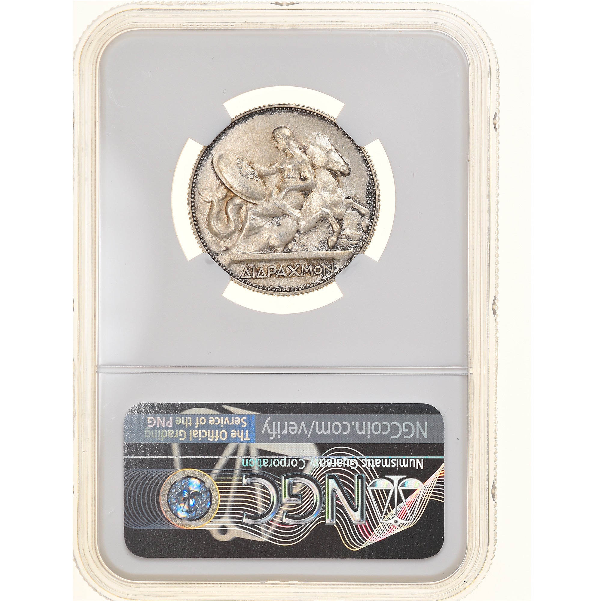 Greece, George I, 2 Drachmai, 1911, Paris, Pattern, Silver, NGC, MS64, KM:EA23